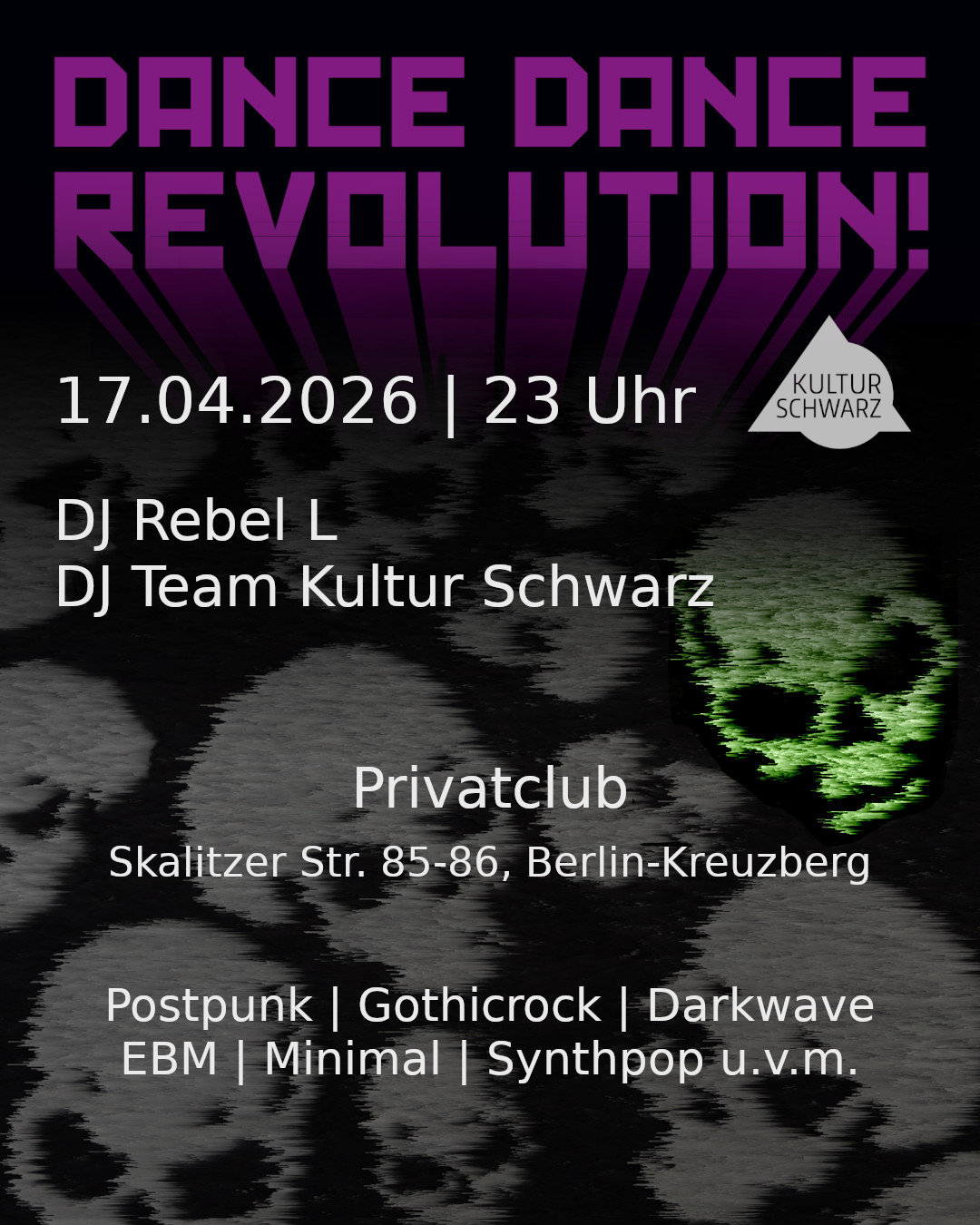 <p><strong>Dance Dance Revolution: April 2026 - Kultur Schwarz & Rebel L</strong></p>