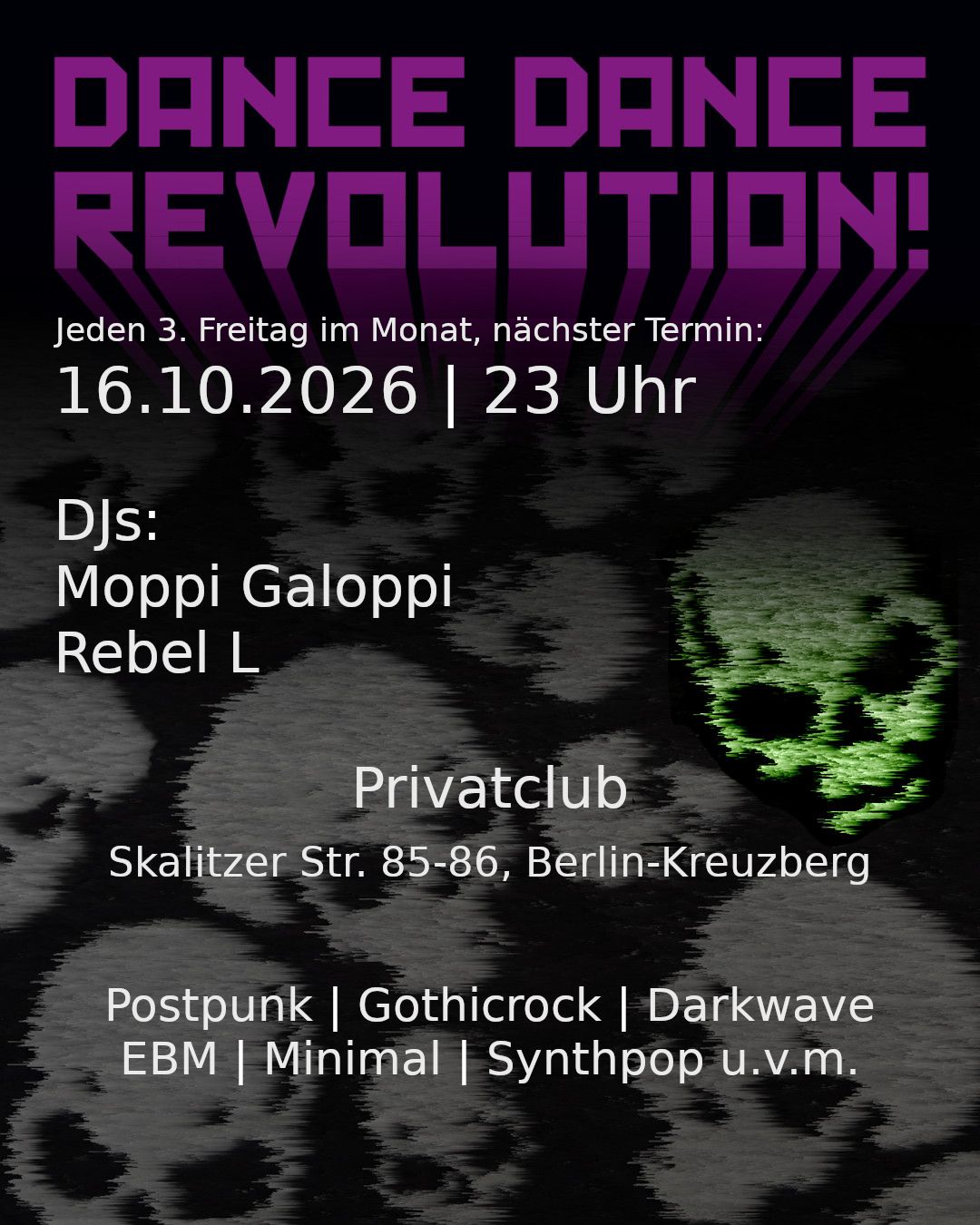 <h1><strong>Dance Dance Revolution: Oktober 2026 - Moppi Galoppi & Rebel L</strong></h1><p></p>